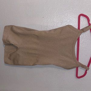 Tan unitard romper